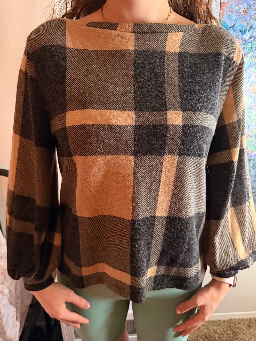 “Perfect" Plaid Sweater Top